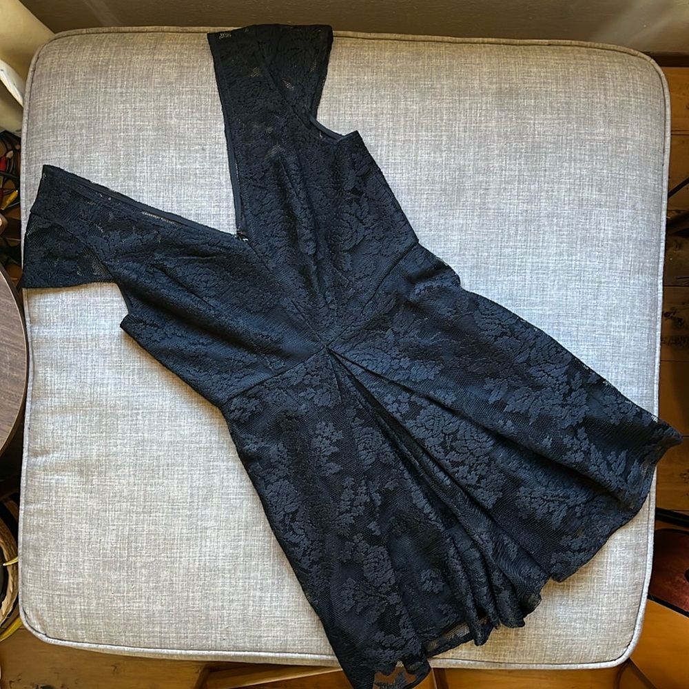 BCBGeneration Black Lace Mini Romper Cute Flirty Sexy Size 0